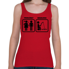 PRINTFASHION Probléma? Megoldva! Horgászat - Női atléta - Cseresznyepiros női trikó
