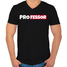 PRINTFASHION PROFESSOR - Férfi V-nyakú póló - Fekete
