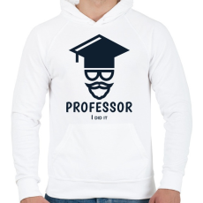 PRINTFASHION Professor - I did it - Férfi kapucnis pulóver - Fehér