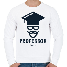 PRINTFASHION Professor - I did it - Férfi pulóver - Fehér férfi pulóver, kardigán