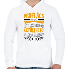 PRINTFASHION Profi ács vagyok - Férfi kapucnis pulóver - Fehér