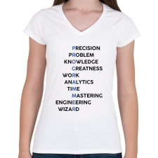 PRINTFASHION Programmer (black) - Női V-nyakú póló - Fehér női póló