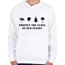 PRINTFASHION Protect the lungs (black) - Gyerek kapucnis pulóver - Fehér gyerek pulóver, kardigán