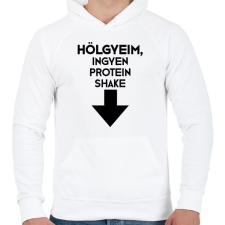 PRINTFASHION Protein Shake - Férfi kapucnis pulóver - Fehér férfi pulóver, kardigán