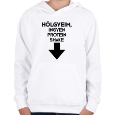 PRINTFASHION Protein Shake - Gyerek kapucnis pulóver - Fehér gyerek pulóver, kardigán