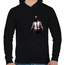 PRINTFASHION pubg #1 - Férfi kapucnis pulóver - Fekete férfi pulóver, kardigán
