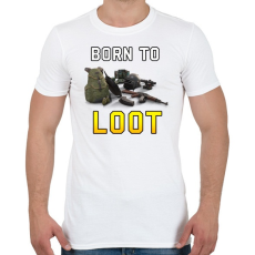 PRINTFASHION PUBG - Born to Loot - Férfi póló - Fehér