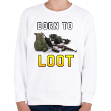 PRINTFASHION PUBG - Born to Loot - Gyerek pulóver - Fehér