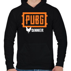 PRINTFASHION PUBG DINNER - Férfi kapucnis pulóver - Fekete