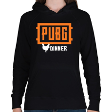 PRINTFASHION PUBG DINNER - Női kapucnis pulóver - Fekete