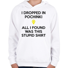 PRINTFASHION PUBG - Dropped in Pochinki (Fekete) - Gyerek kapucnis pulóver - Fehér