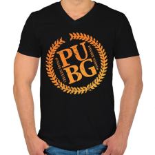 PRINTFASHION PUBG LOGO - Férfi V-nyakú póló - Fekete férfi póló