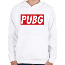 PRINTFASHION PUBG OBEY - Gyerek kapucnis pulóver - Fehér