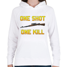 PRINTFASHION PUBG - One Shot, One Kill - Női kapucnis pulóver - Fehér női pulóver, kardigán