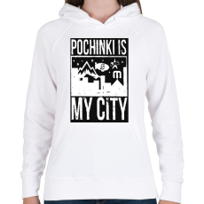 PRINTFASHION PUBG - Pochinki is my City - Női kapucnis pulóver - Fehér