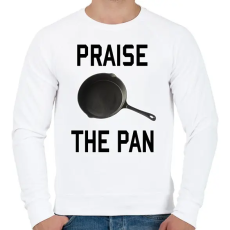 PRINTFASHION PUBG - Praise the Pan - Férfi pulóver - Fehér