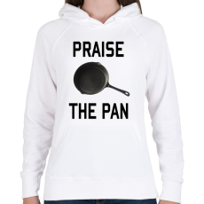 PRINTFASHION PUBG - Praise the Pan - Női kapucnis pulóver - Fehér