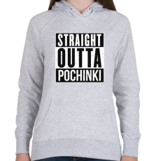 PRINTFASHION PUBG - Straight Outta Pochinki - Női kapucnis pulóver - Sport szürke