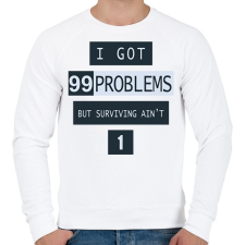 PRINTFASHION Pubg Surviving - Férfi pulóver - Fehér férfi pulóver, kardigán