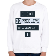 PRINTFASHION Pubg Surviving - Gyerek pulóver - Fehér gyerek pulóver, kardigán