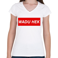 PRINTFASHION PUBG - WADU HEK - Női V-nyakú póló - Fehér női póló
