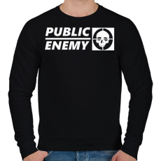 PRINTFASHION PUBLIC ENEMY FEHÉR - Férfi pulóver - Fekete