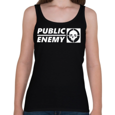 PRINTFASHION PUBLIC ENEMY FEHÉR - Női atléta - Fekete