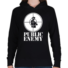 PRINTFASHION Public Enemy - Női kapucnis pulóver - Fekete