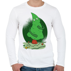 PRINTFASHION Pucér karácsonyfa - Férfi hosszú ujjú póló - Fehér