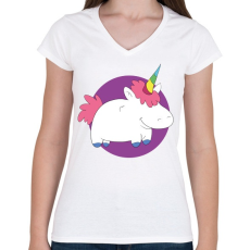 PRINTFASHION Pufi unikronis - Női V-nyakú póló - Fehér