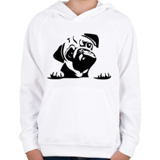 PRINTFASHION pug - Gyerek kapucnis pulóver - Fehér