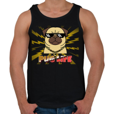 PRINTFASHION PUG LIFE 2 - Férfi atléta - Fekete atléta, trikó