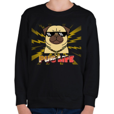 PRINTFASHION PUG LIFE 2 - Gyerek pulóver - Fekete gyerek pulóver, kardigán