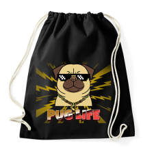 PRINTFASHION PUG LIFE 2 - Sportzsák, Tornazsák - Fekete tornazsák