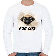 PRINTFASHION pug life - Férfi pulóver - Fehér férfi pulóver, kardigán