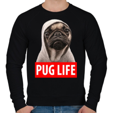 PRINTFASHION Pug Life - Férfi pulóver - Fekete férfi pulóver, kardigán