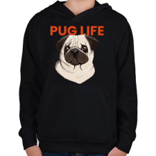 PRINTFASHION PUG LIFE - Gyerek kapucnis pulóver - Fekete gyerek pulóver, kardigán
