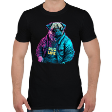 PRINTFASHION Pug Life - Mopsz - Férfi póló - Fekete