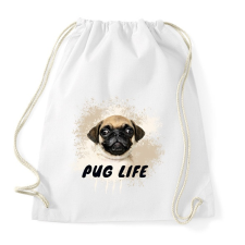 PRINTFASHION pug life - Sportzsák, Tornazsák - Fehér tornazsák