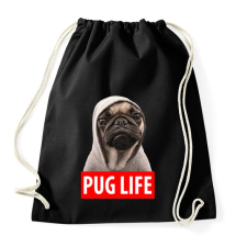 PRINTFASHION Pug Life - Sportzsák, Tornazsák - Fekete tornazsák