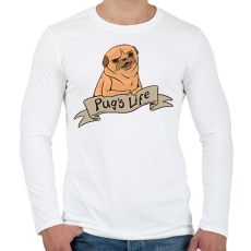 PRINTFASHION Pug's life - Férfi hosszú ujjú póló - Fehér