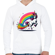 PRINTFASHION Pukikornis - Férfi kapucnis pulóver - Fehér