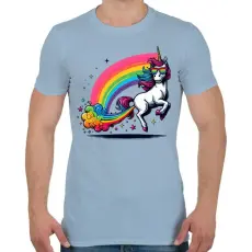 PRINTFASHION Pukikornis - Férfi póló - Világoskék
