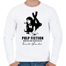 PRINTFASHION PULP FICTION-BLACK - Férfi pulóver - Fehér férfi pulóver, kardigán