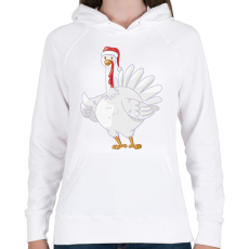 PRINTFASHION Pulyka - Női kapucnis pulóver - Fehér