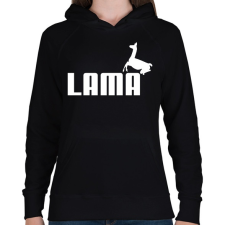PRINTFASHION Puma Láma paródia - Női kapucnis pulóver - Fekete női pulóver, kardigán