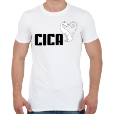 PRINTFASHION Pumacica - Férfi póló - Fehér