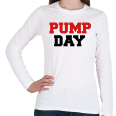 PRINTFASHION PUMP DAY - Női hosszú ujjú póló - Fehér