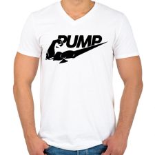 PRINTFASHION PUMP - Férfi V-nyakú póló - Fehér férfi póló