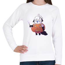 PRINTFASHION Pumpkin cat - Női pulóver - Fehér női pulóver, kardigán